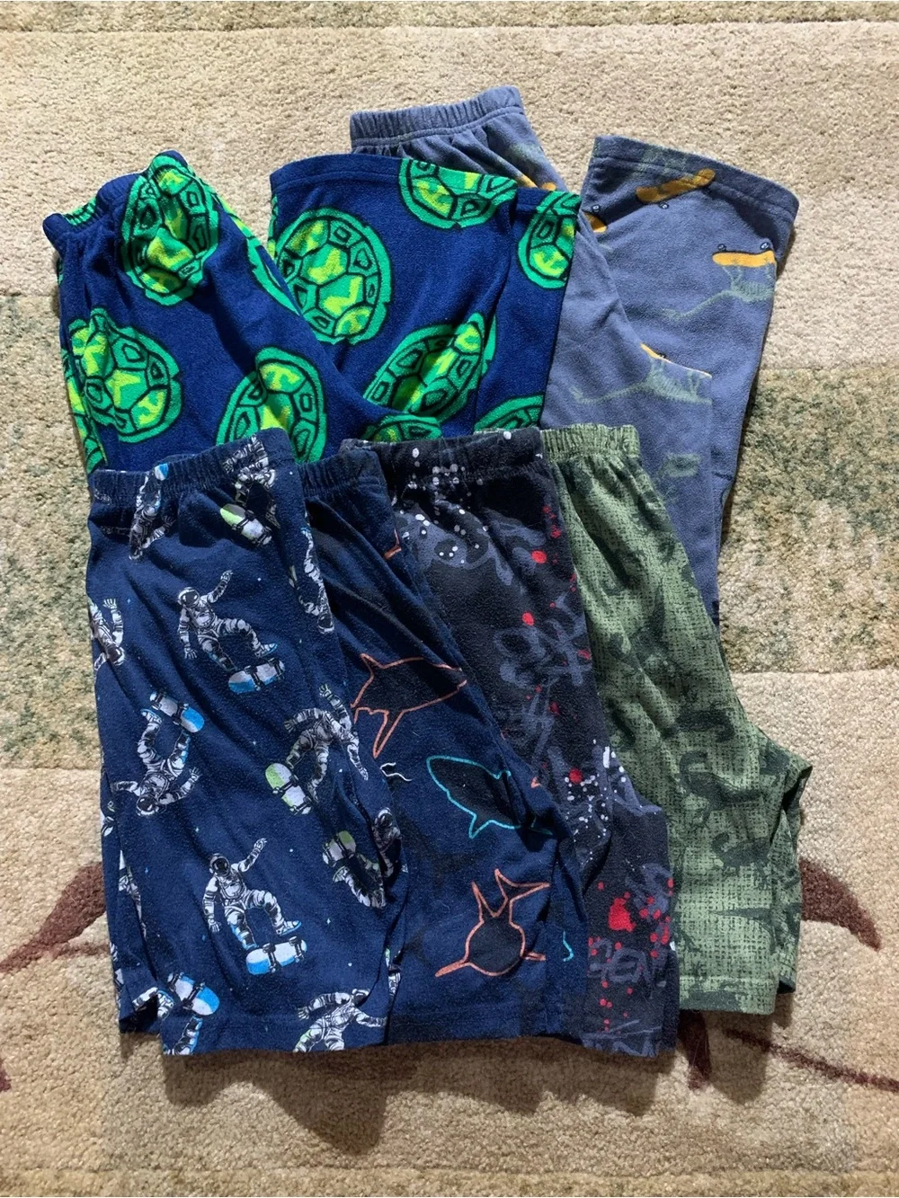 Navy, Green & Gray Kids Pajama Pants Lot